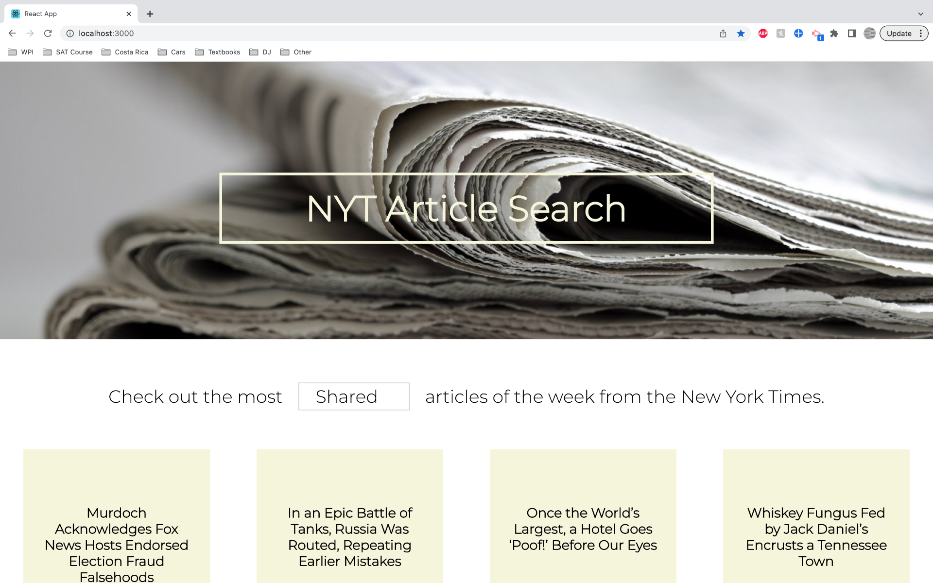 NYT Article Search Website